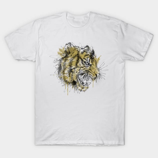 Tiger Scratch T-Shirt by quilimo